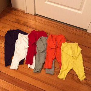 Set of 6 Snap Rompers - Primary Size 3-6 Months